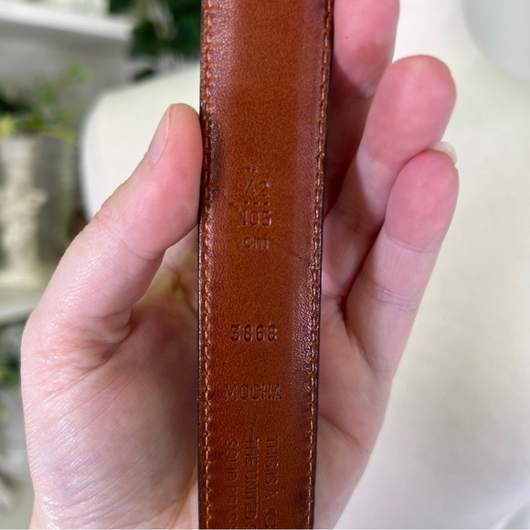 Coach Mocha Leather Belt Made in America Size 42 - Picture 2 of 11